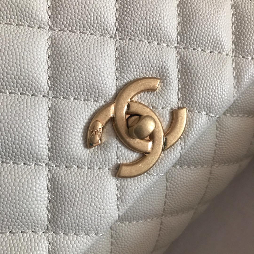 Chanel Coco With Top Handle Bag For Women White Travel Bag