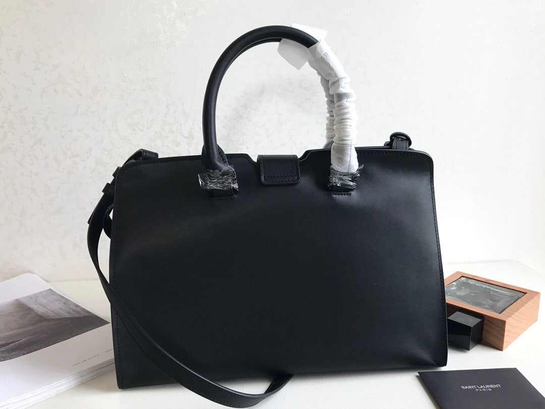 YSL Saint Laurent Cabas 12in 31cm Monogram Black Small Travel Bag