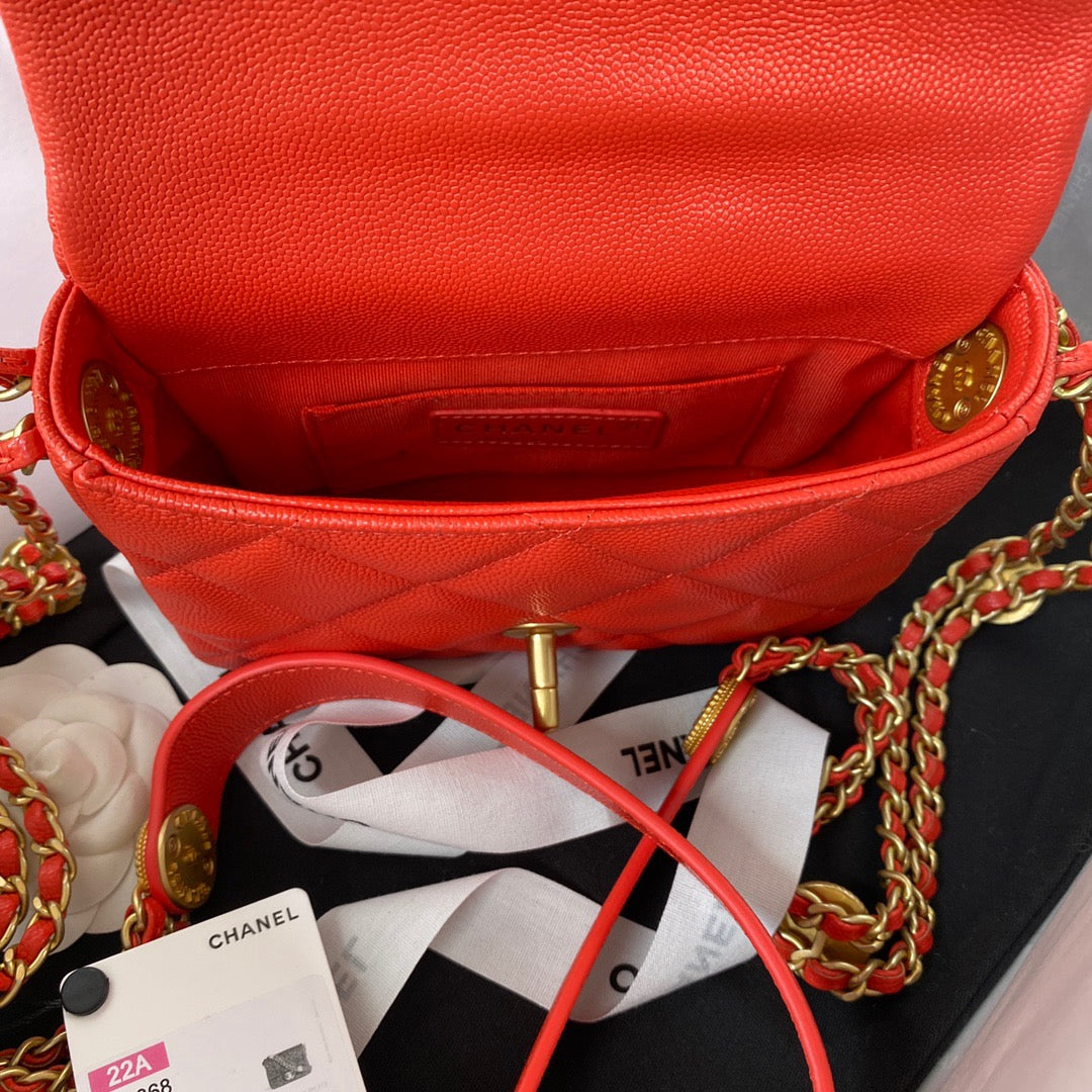 Chlmini Top Qualityap Bag With Top Handle Red Gold Shoulder Bag