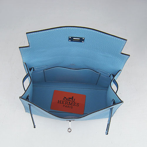 Hermes Luxury Kelly Cm Handbag H Light Blue Travel Bag