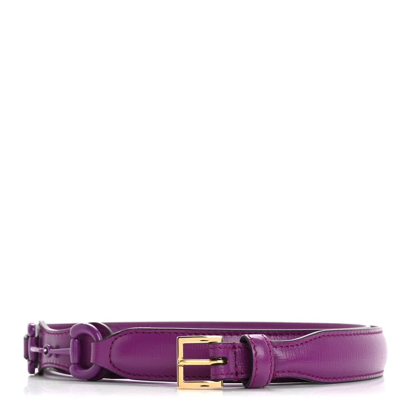 Gucci Efesto Leather Womens Horsebit 15/23mm Belt 95 38 Purple