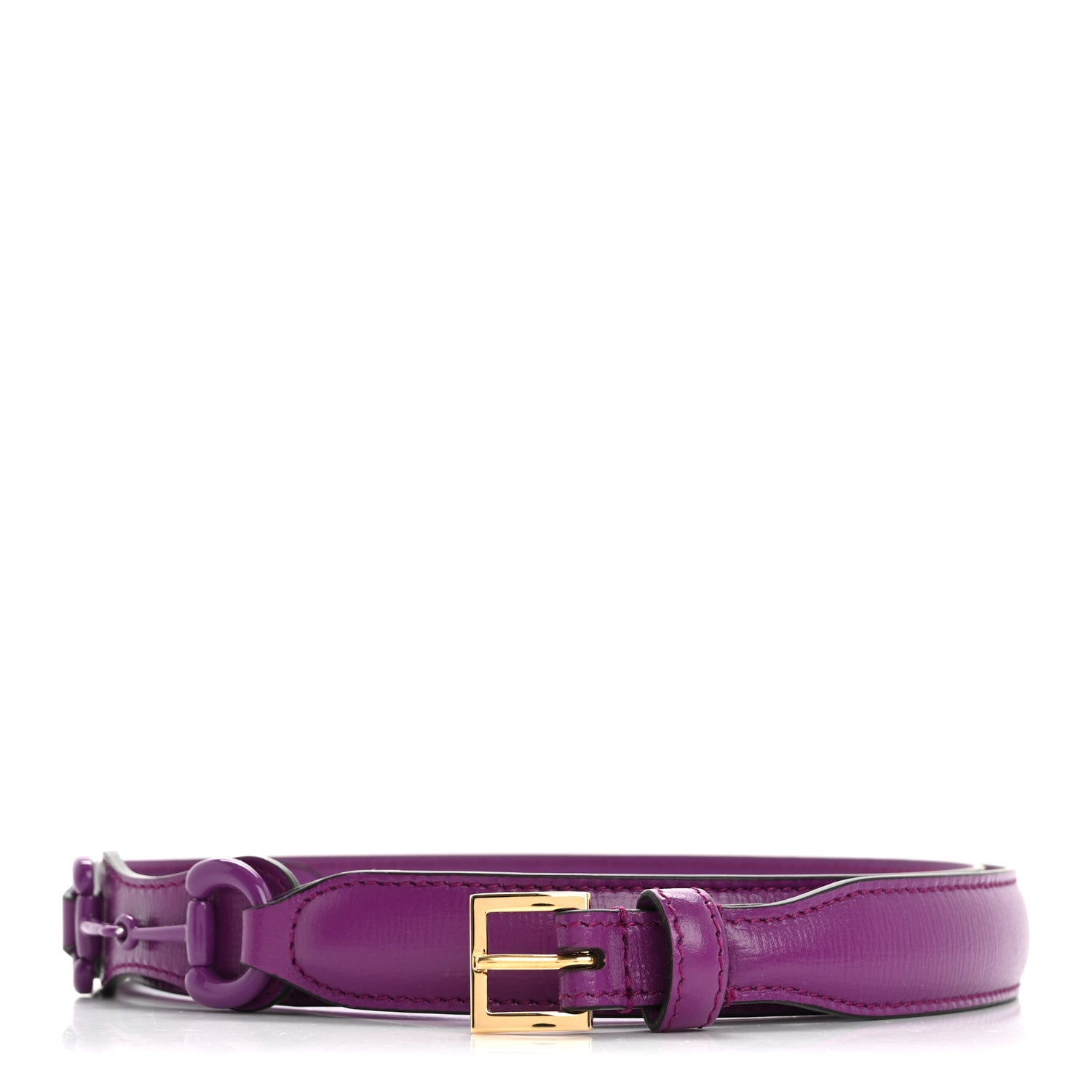 Gucci Efesto Leather Womens Horsebit 15/23mm Belt 95 38 Purple