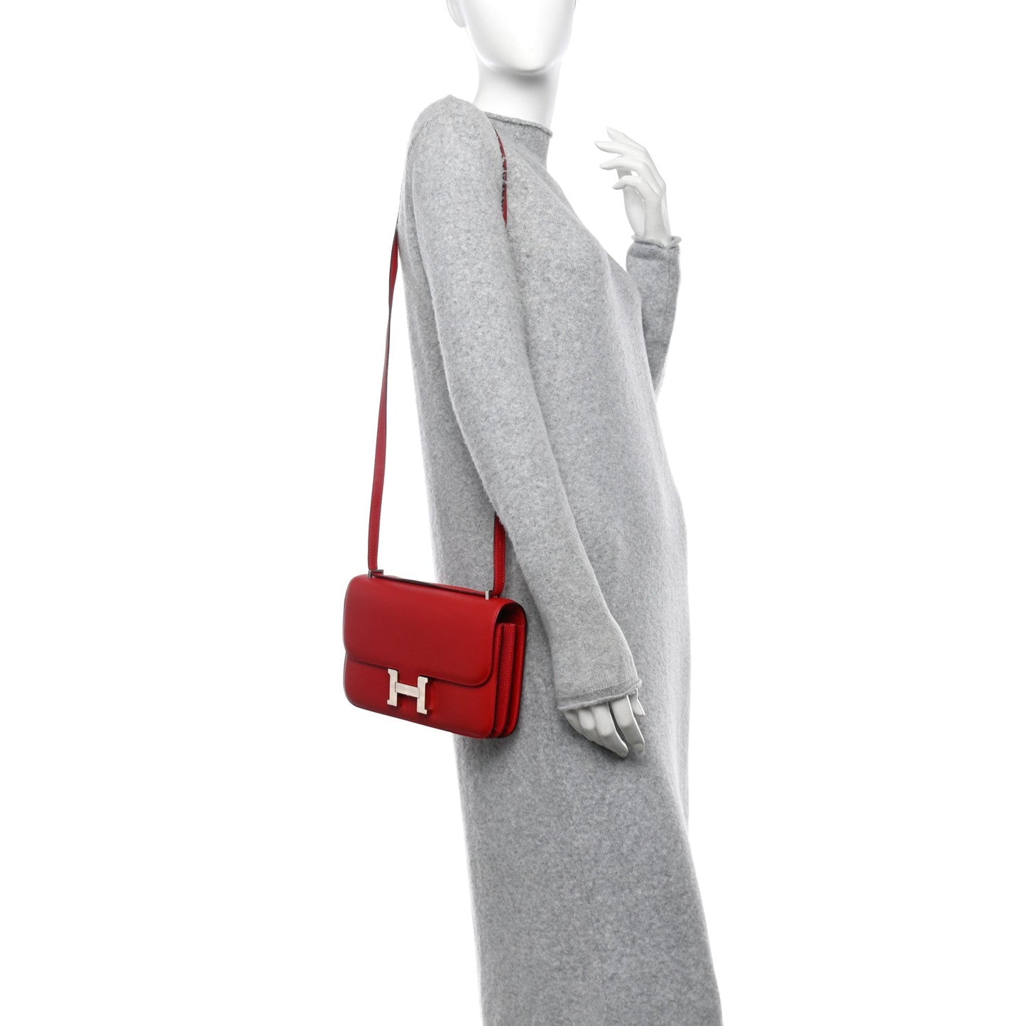 Hermes Epsom Constance Elan Rouge Cas Ue Handbag Travel Bag