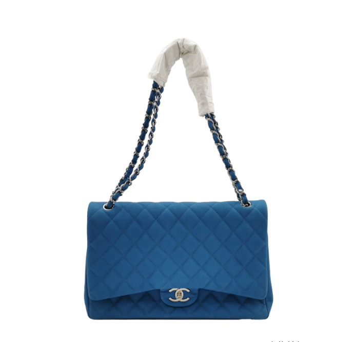 Chanel Classic Flap CF  Bag Maxi Blue
