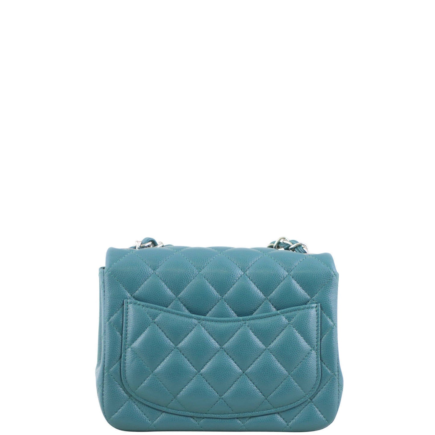 Chanel Classic Square Dark Teal Handbag Green Mini Mini Bag