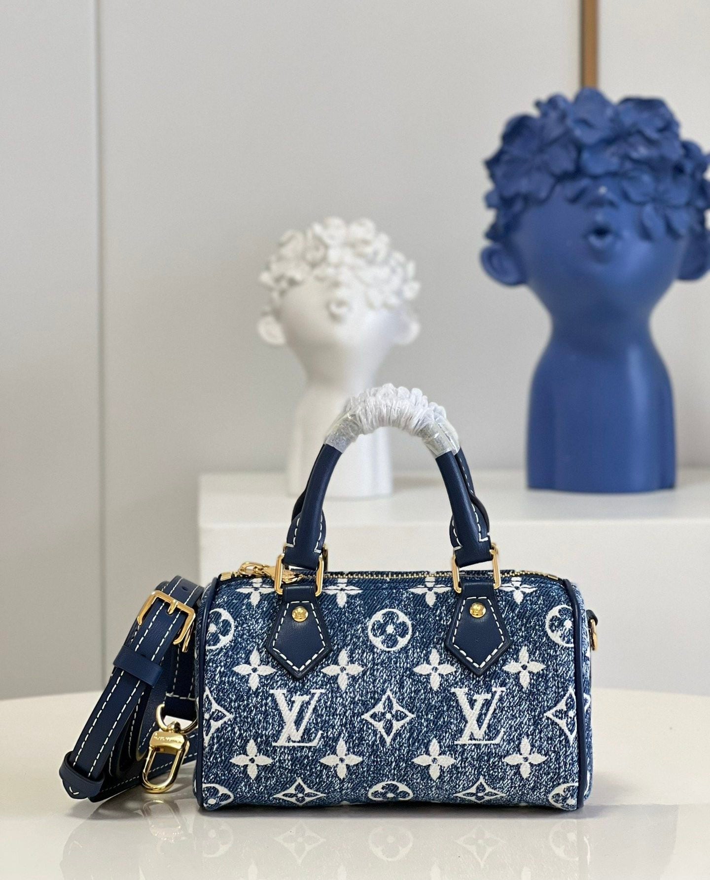 Top Quality Nano Speedy Jacquard For Women Denim Monogram Travel Bag