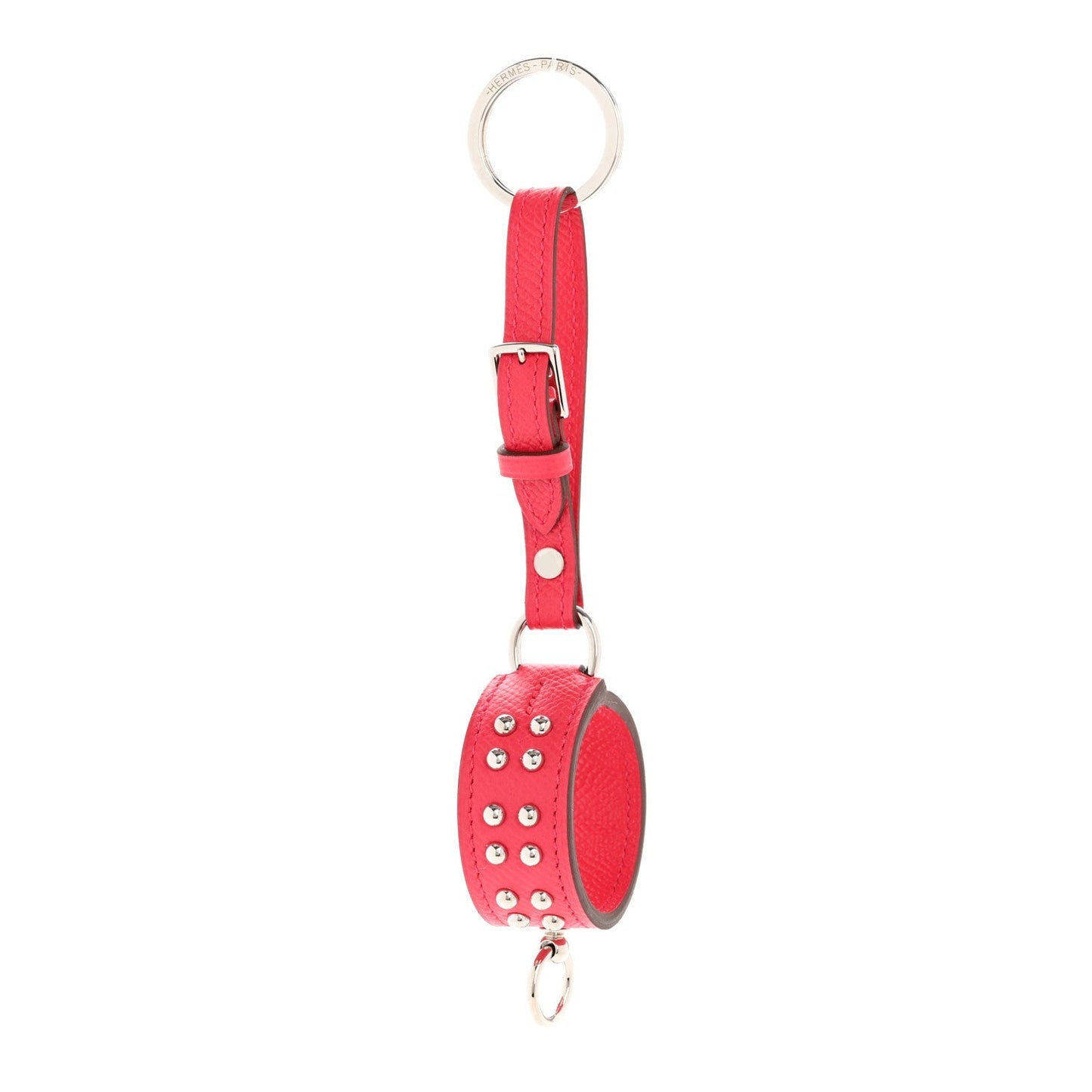 Hermes Epsom Collier De Chien Anneau Key Holder Rose Key Chain