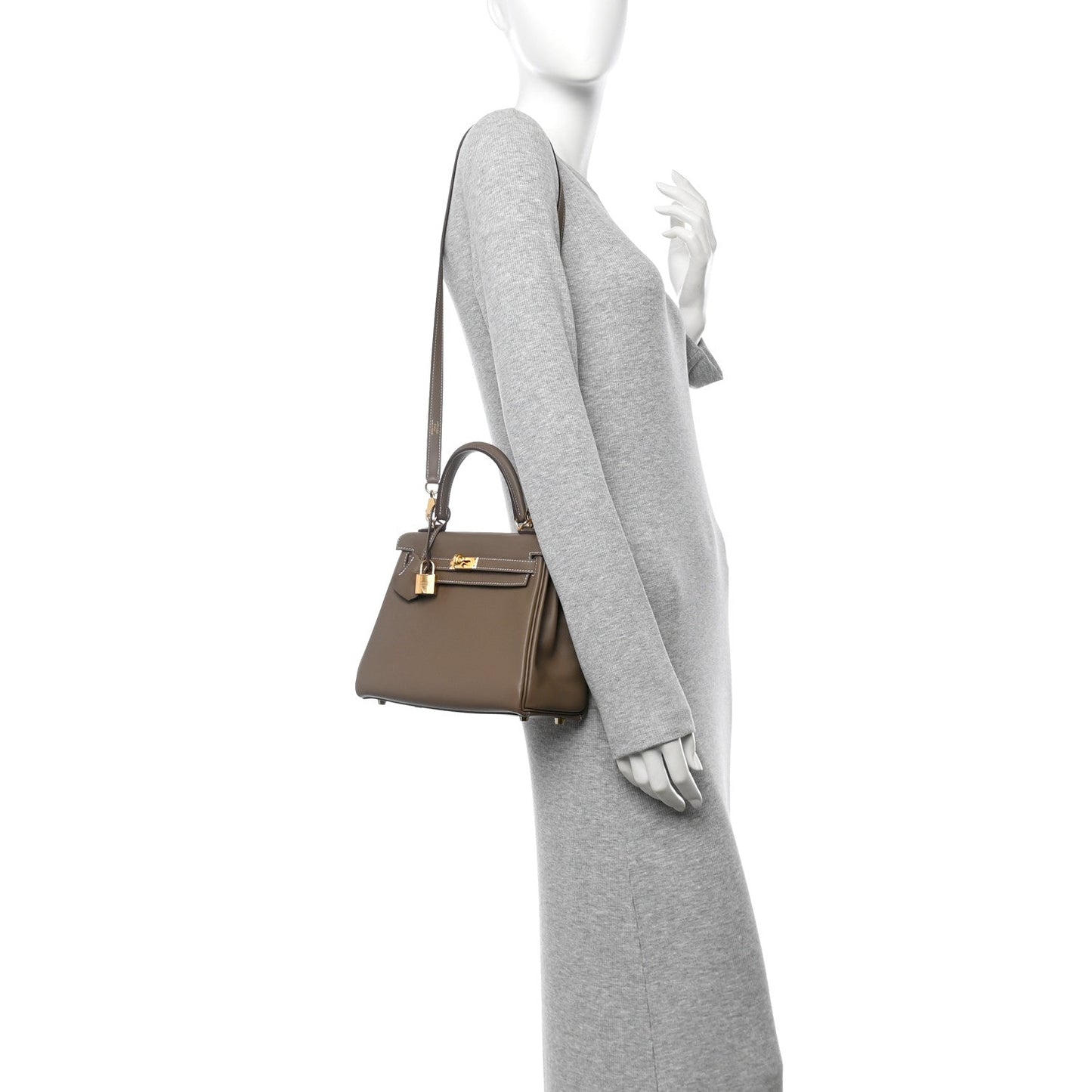 Hermes Swift Kelly Retourne Etoupe Handbag Travel Bag