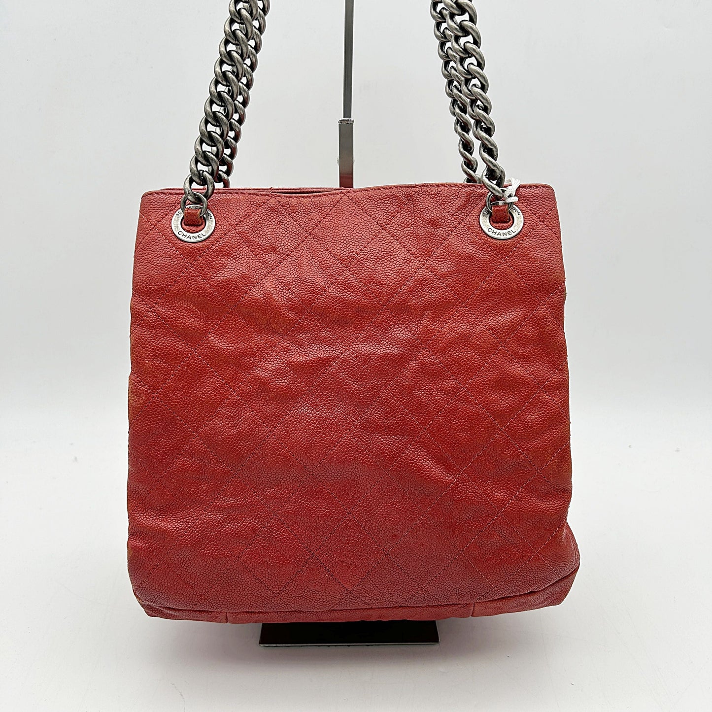 CHANEL Caviar Quilted Simply CC Tote Red LA