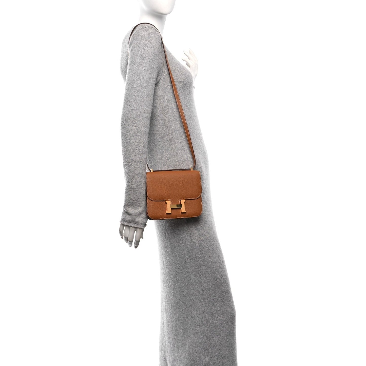 Hermes Epsom Constance Handbag Gold Travel Bag 18 Gold 1660647
