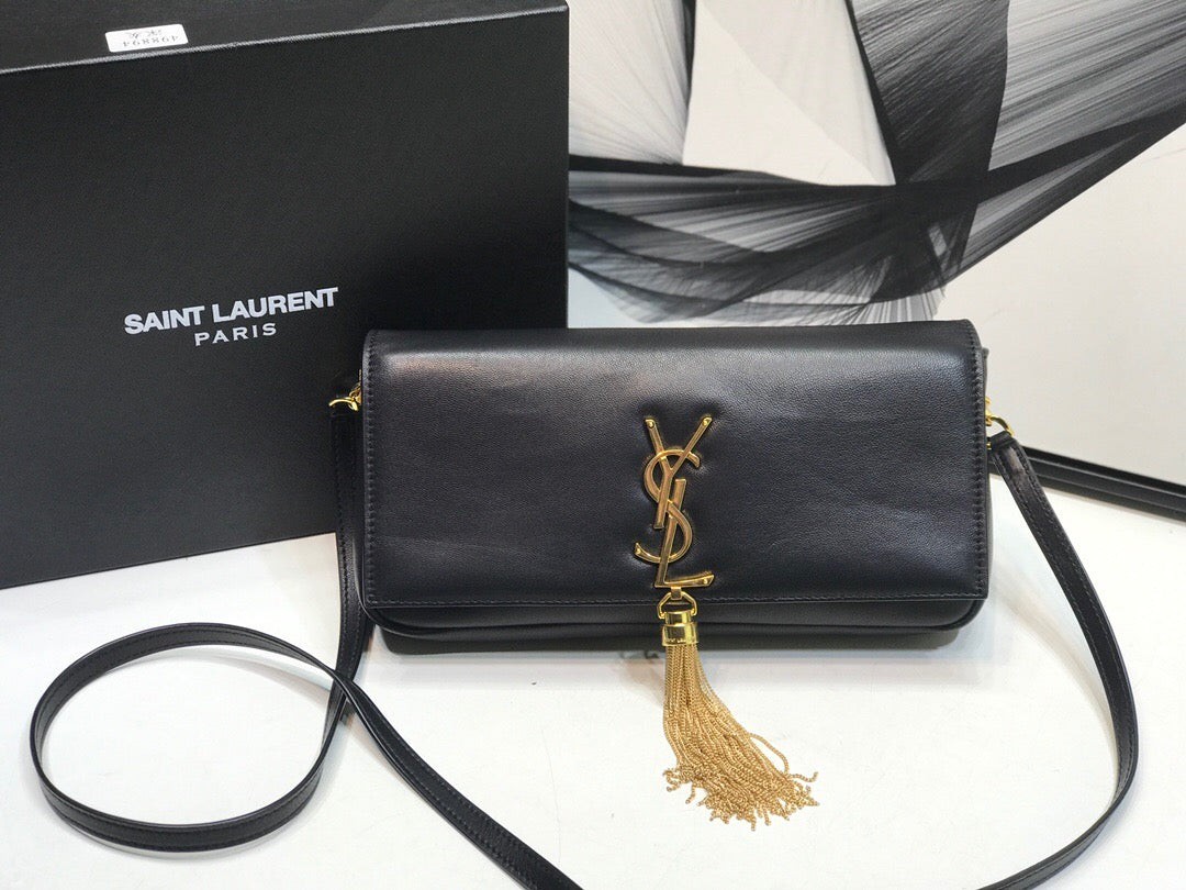 YSL Saint Laurent YSL Top Quality Kate Tassel Shoulder Bag Black Small
