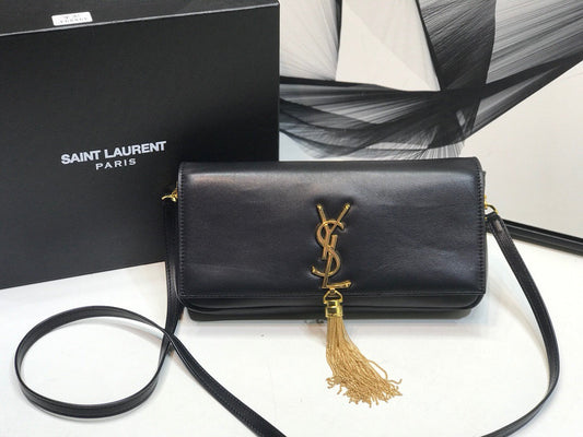 YSL Saint Laurent YSL Top Quality Kate Tassel Shoulder Bag Black Small
