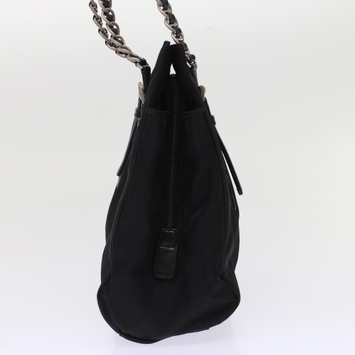 Prada Shoulder Bag Auth Nylon Black Chain