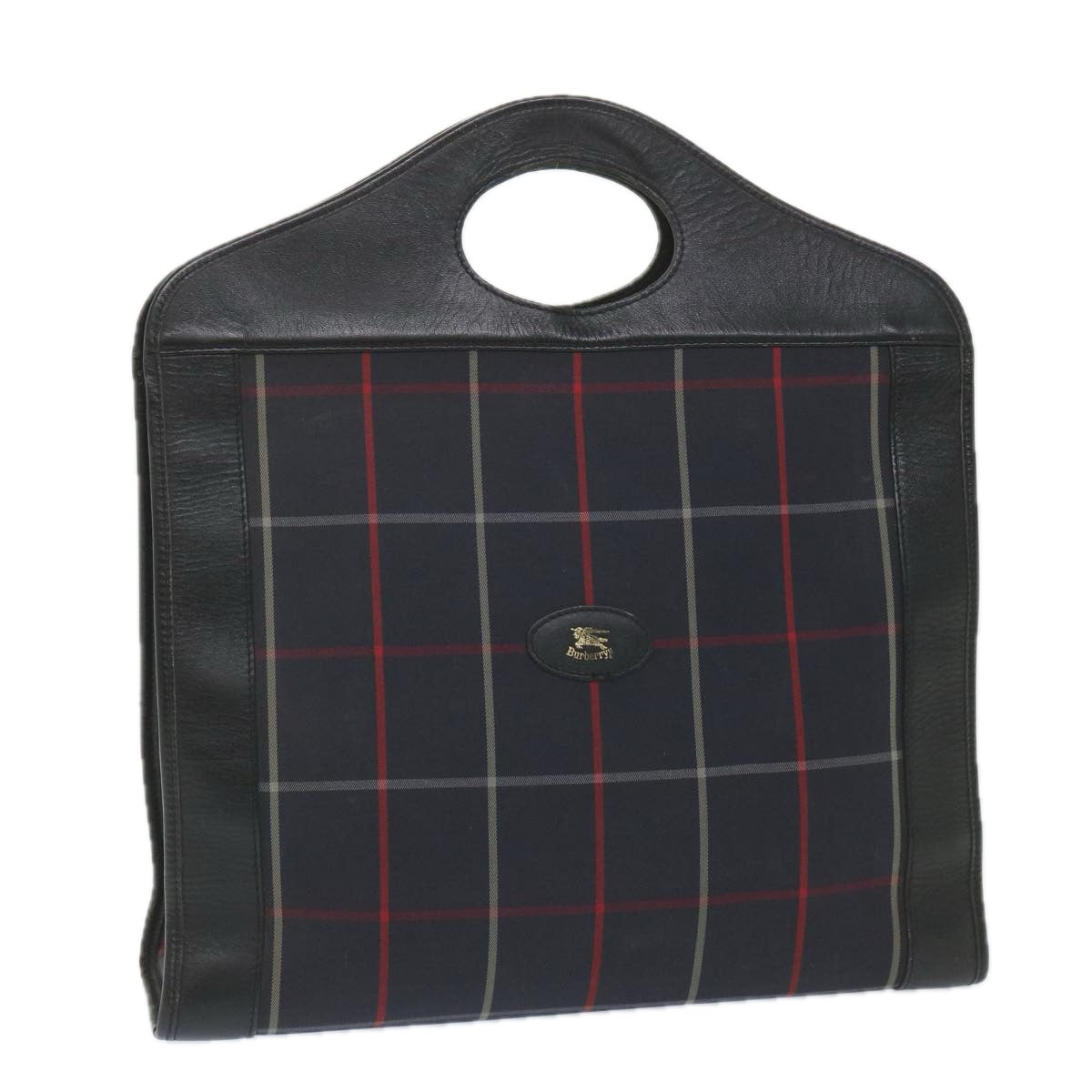 Burberry Luxury ss Nova Check Hand Bag Auth Ep2181 Canvas Nylon Navy Travel Bag