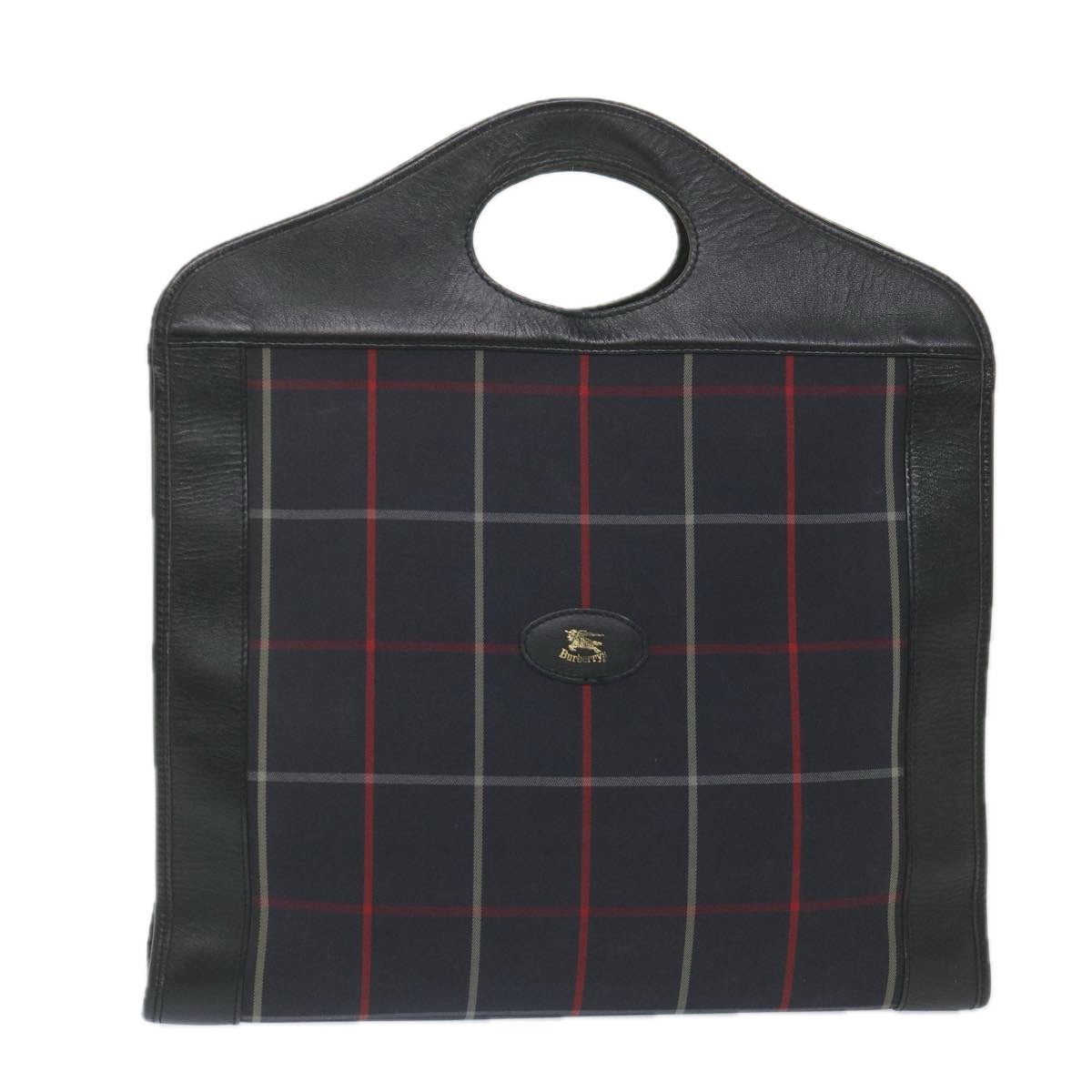 Burberry Luxury ss Nova Check Hand Bag Auth Ep2181 Canvas Nylon Navy Travel Bag