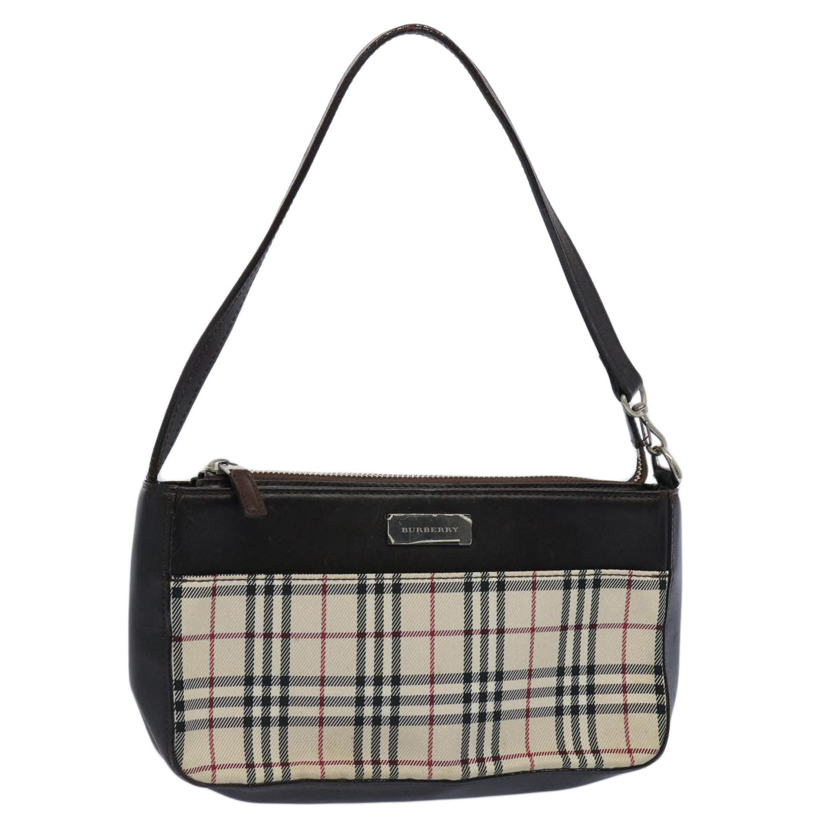 Burberry Luxury Nova Check Shoulder Bag Auth Ep2705 Nylon Beige
