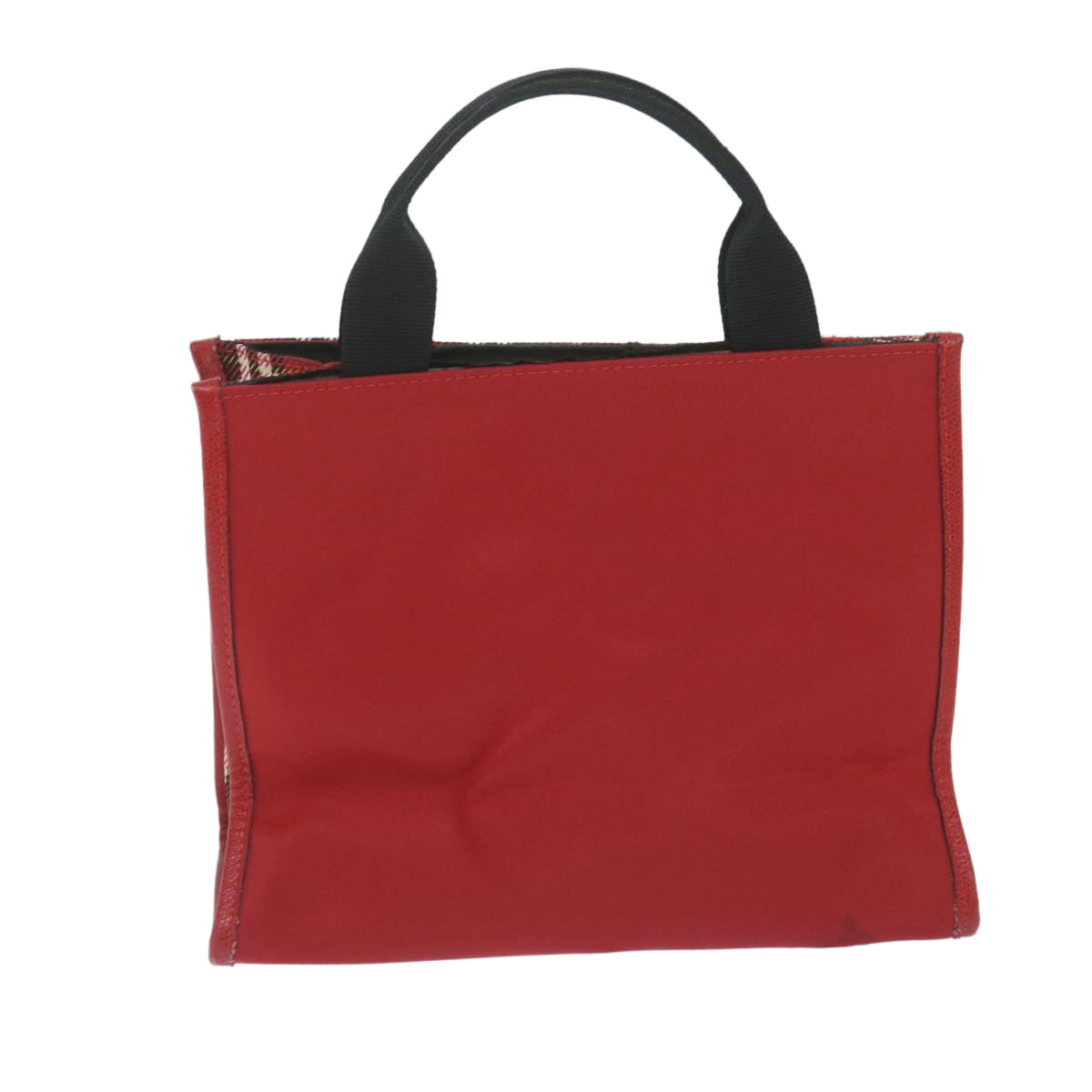 Burberry Luxury Nova Check Hand Bag Auth Ep2927 Nylon Red Travel Bag