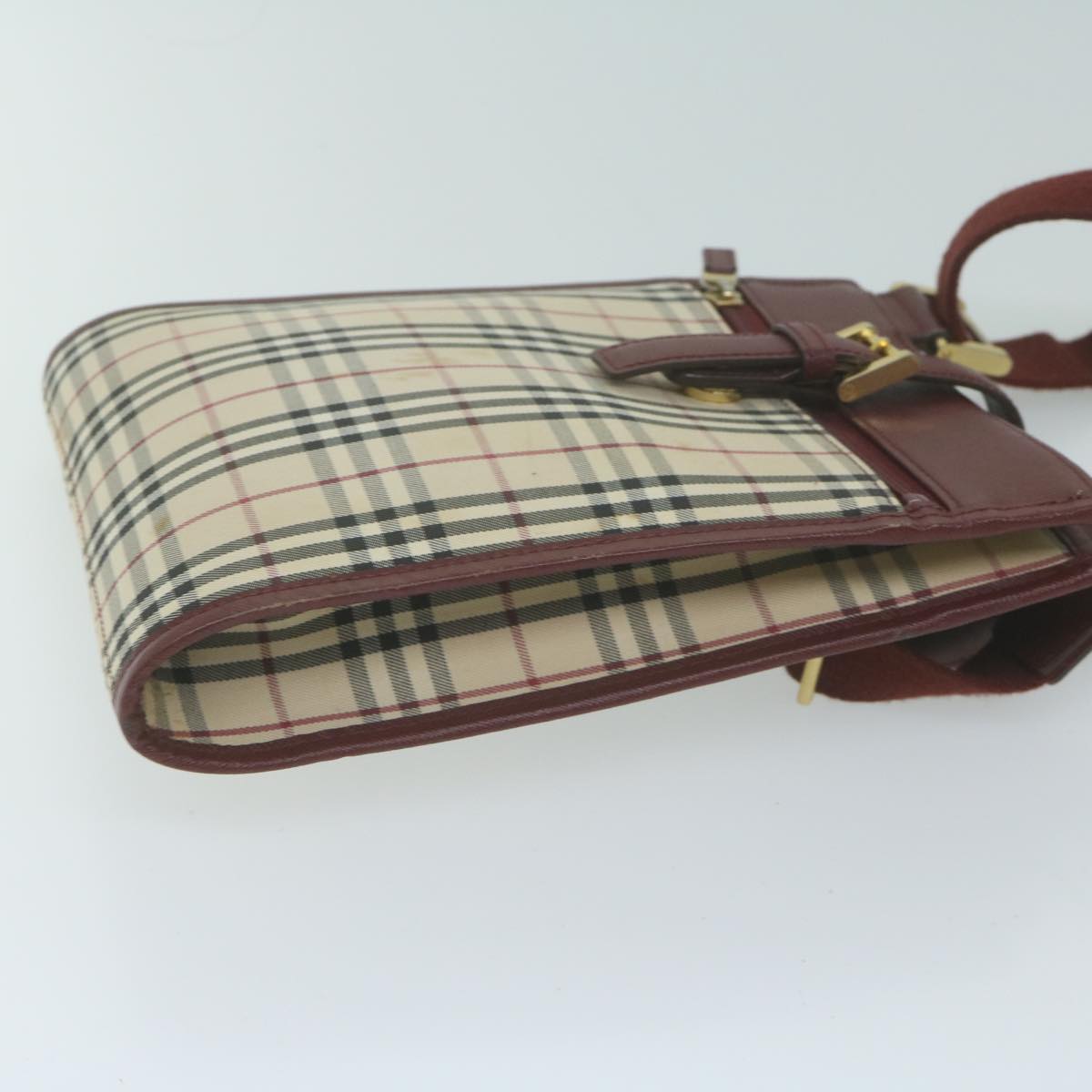 Burberry Luxury Nova Check Shoulder Bag Auth Ep3200 Canvas Beige
