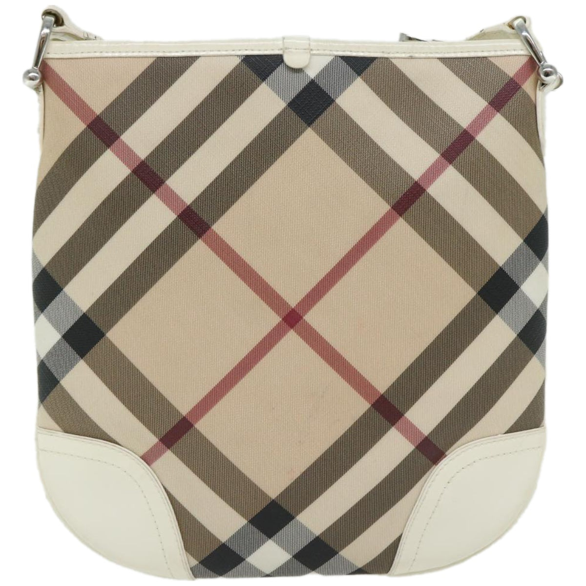 Burberry Luxury Nova Check Shoulder Bag Coated Auth Ep3454 Canvas Beige