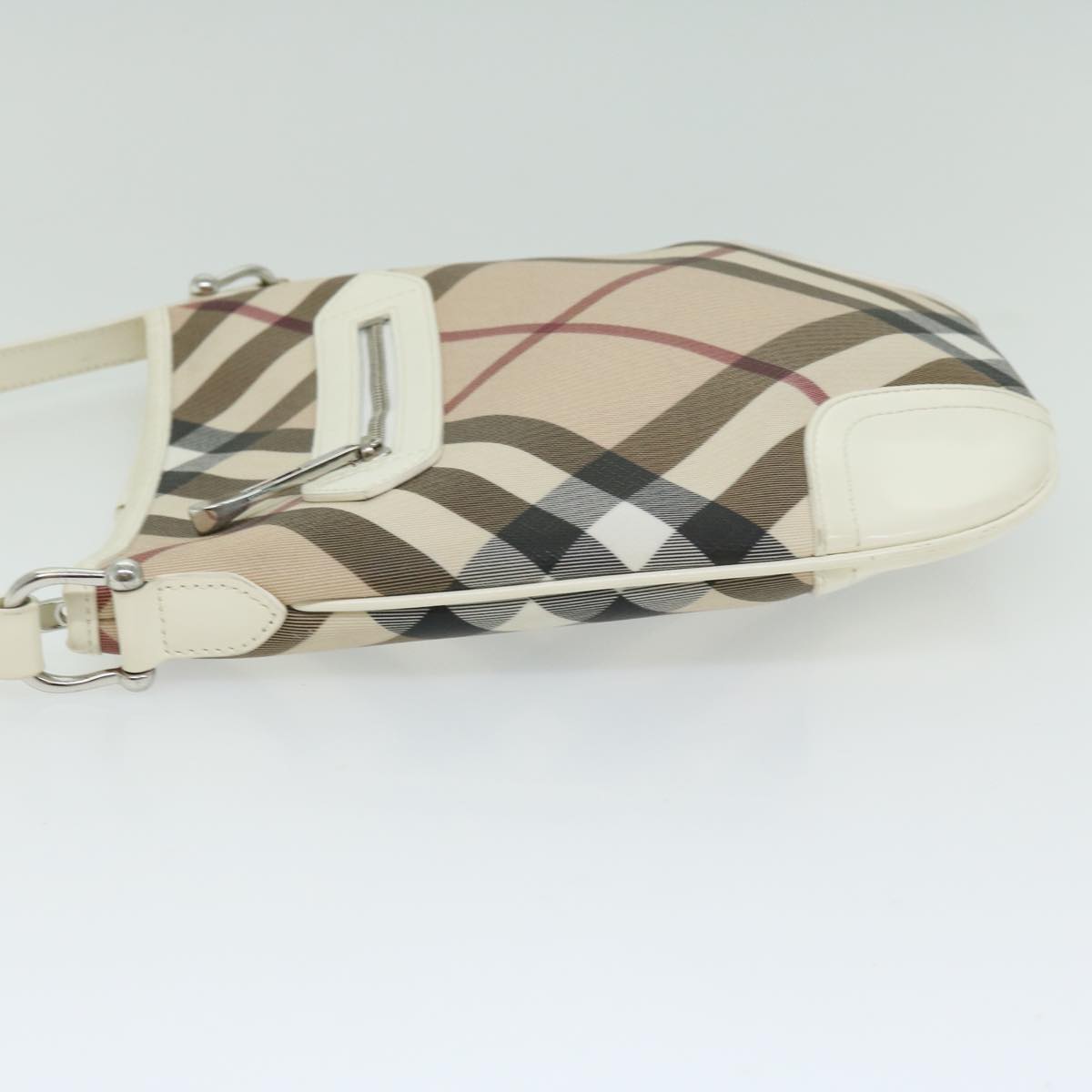 Burberry Luxury Nova Check Shoulder Bag Coated Auth Ep3454 Canvas Beige