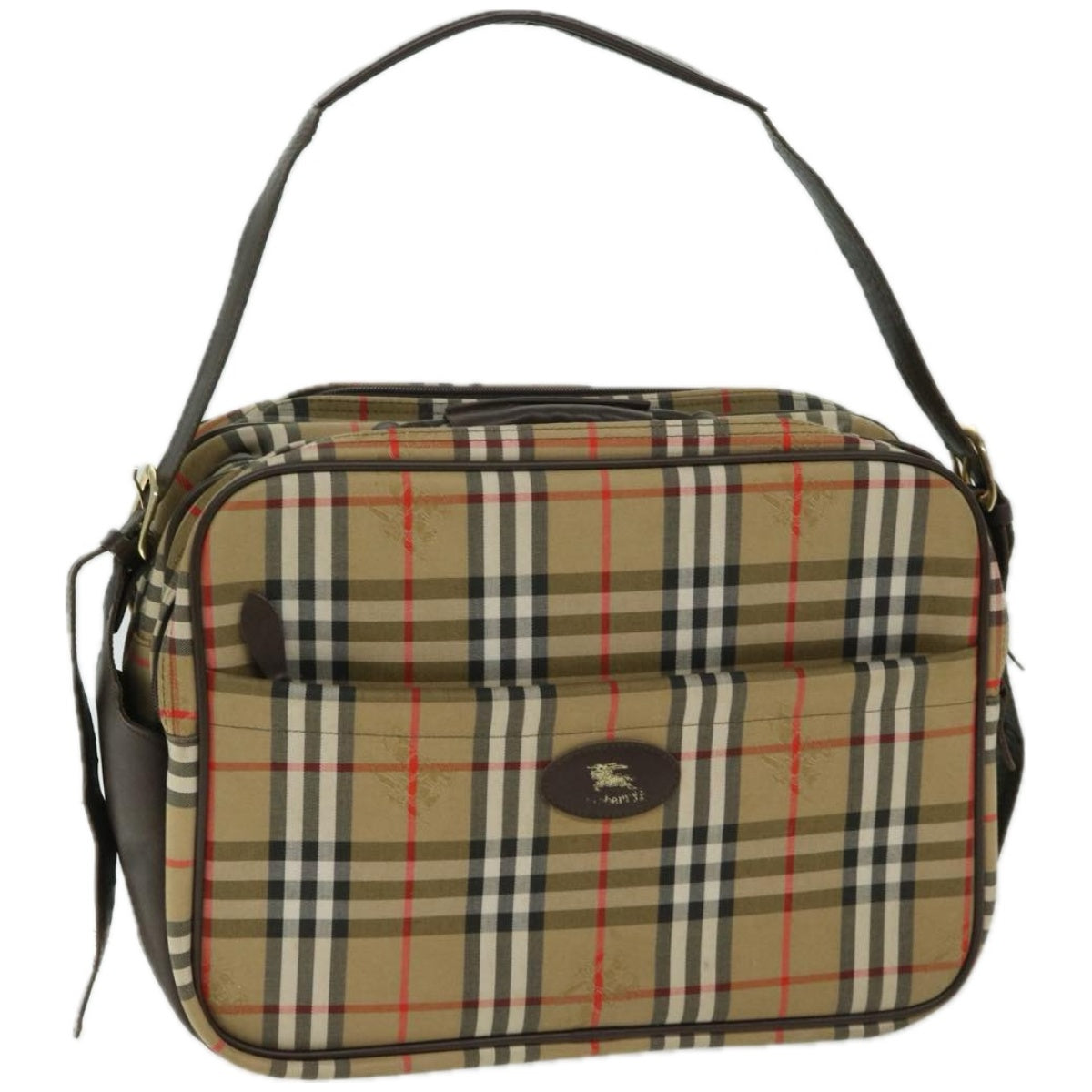 Burberry Luxury ss Nova Check Shoulder Bag Auth Ep3489 Canvas Beige