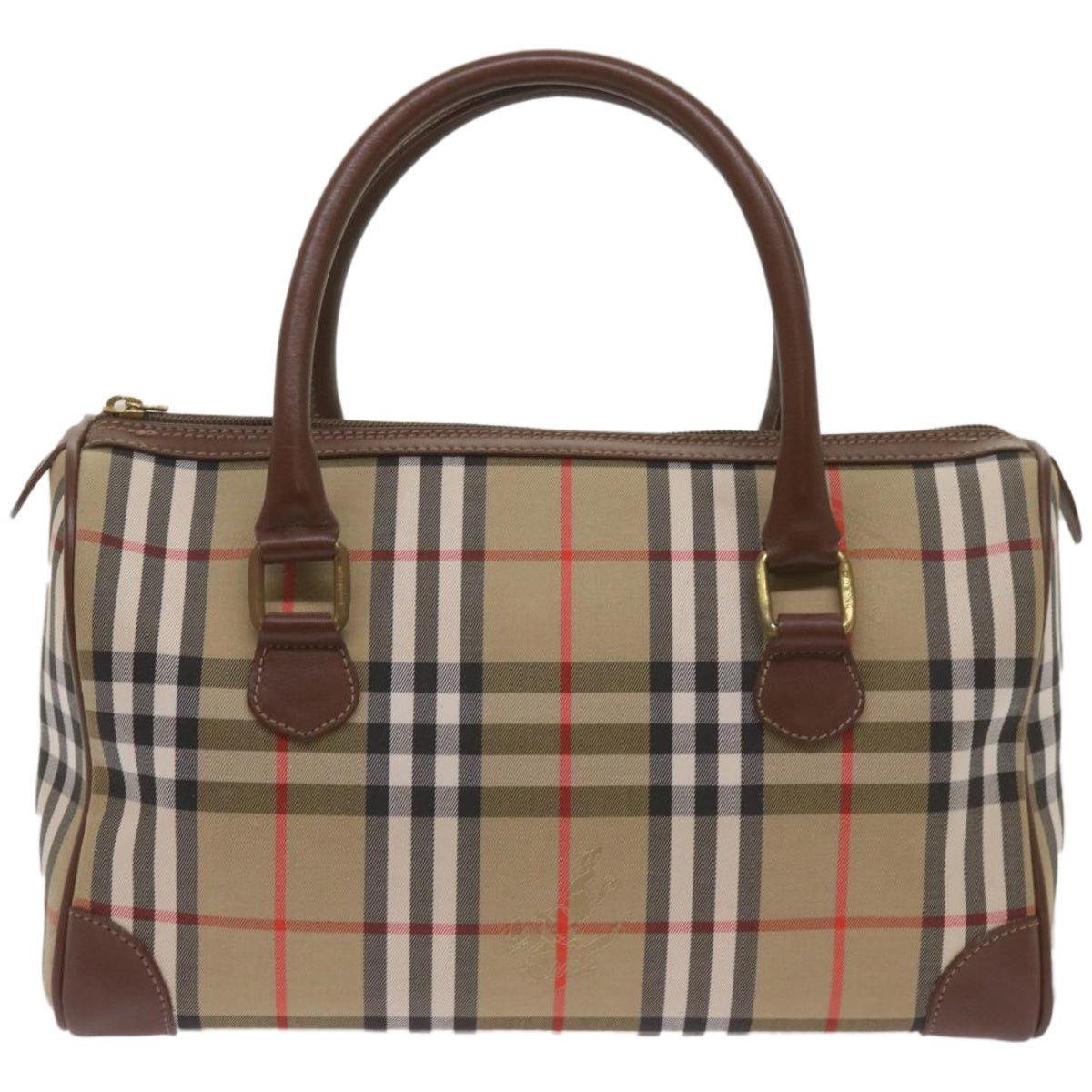 Burberry Luxury ss Nova Check Boston Bag Auth Ep3638 Canvas Beige Travel Bag