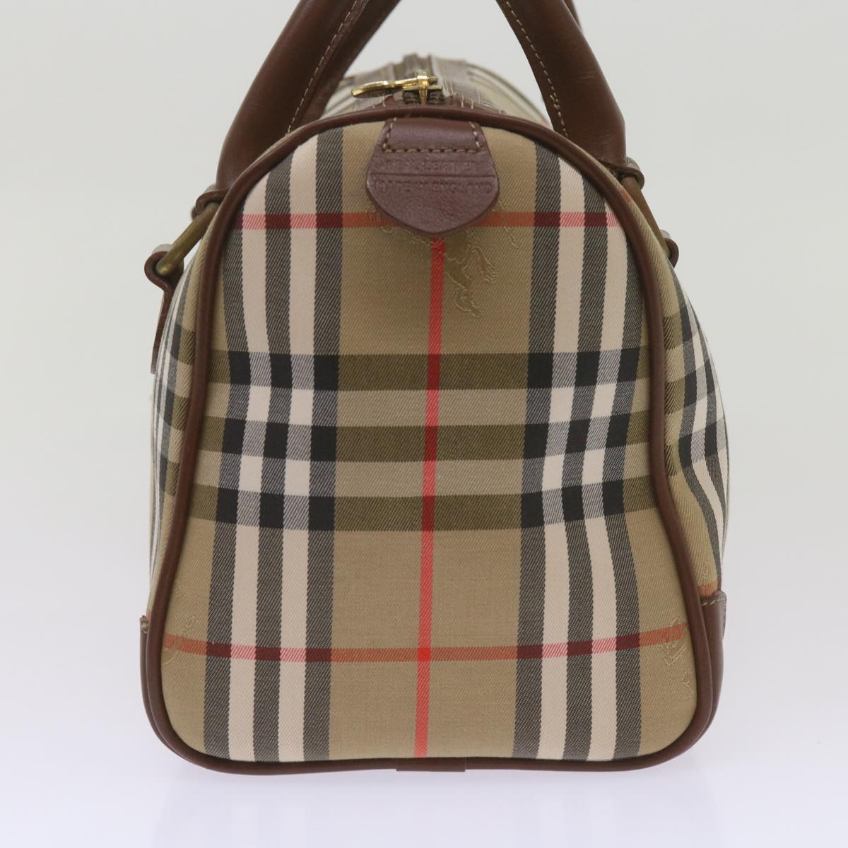 Burberry Luxury ss Nova Check Boston Bag Auth Ep3638 Canvas Beige Travel Bag