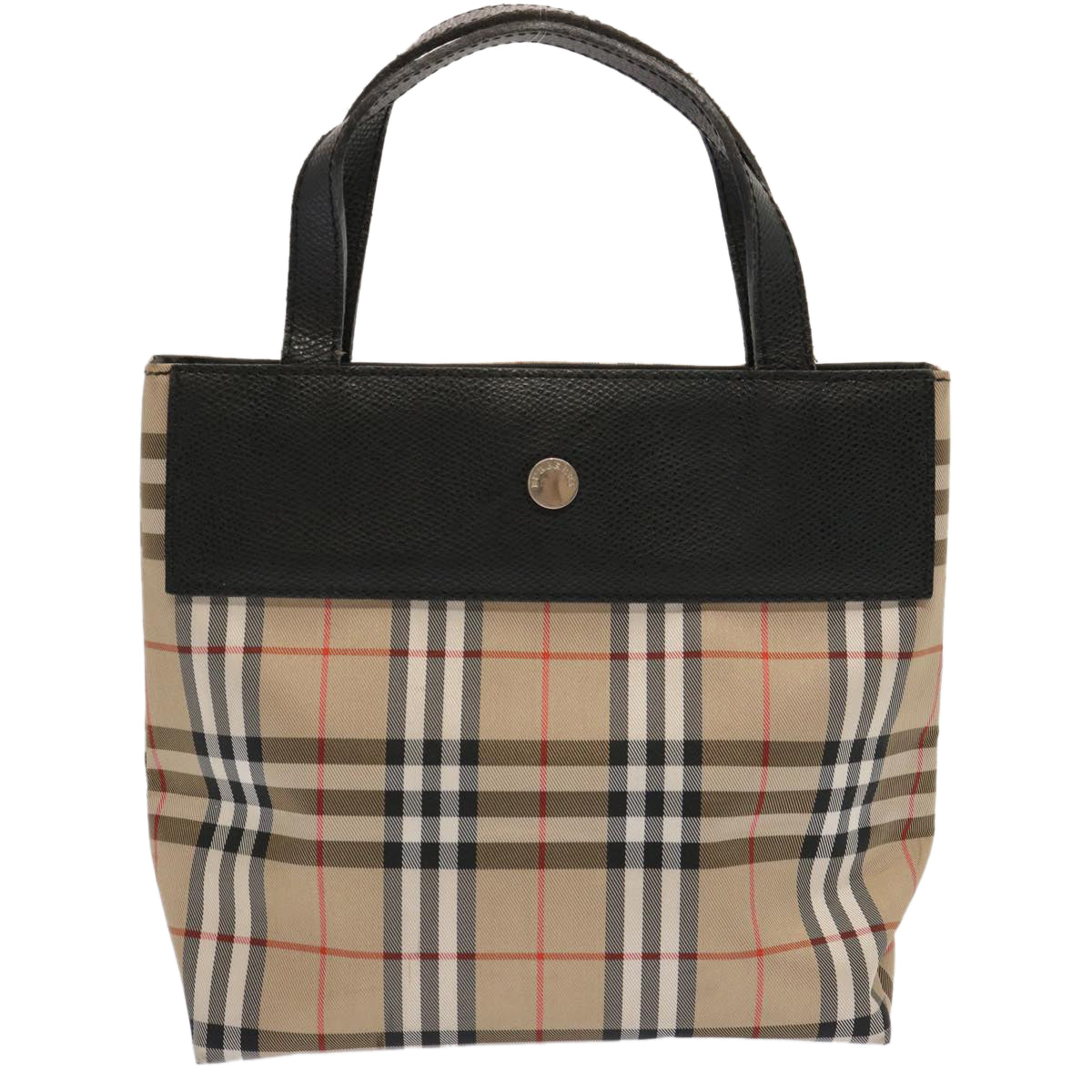 Burberry Luxury Nova Check Hand Bag Auth Ep4001 Nylon Beige Travel Bag