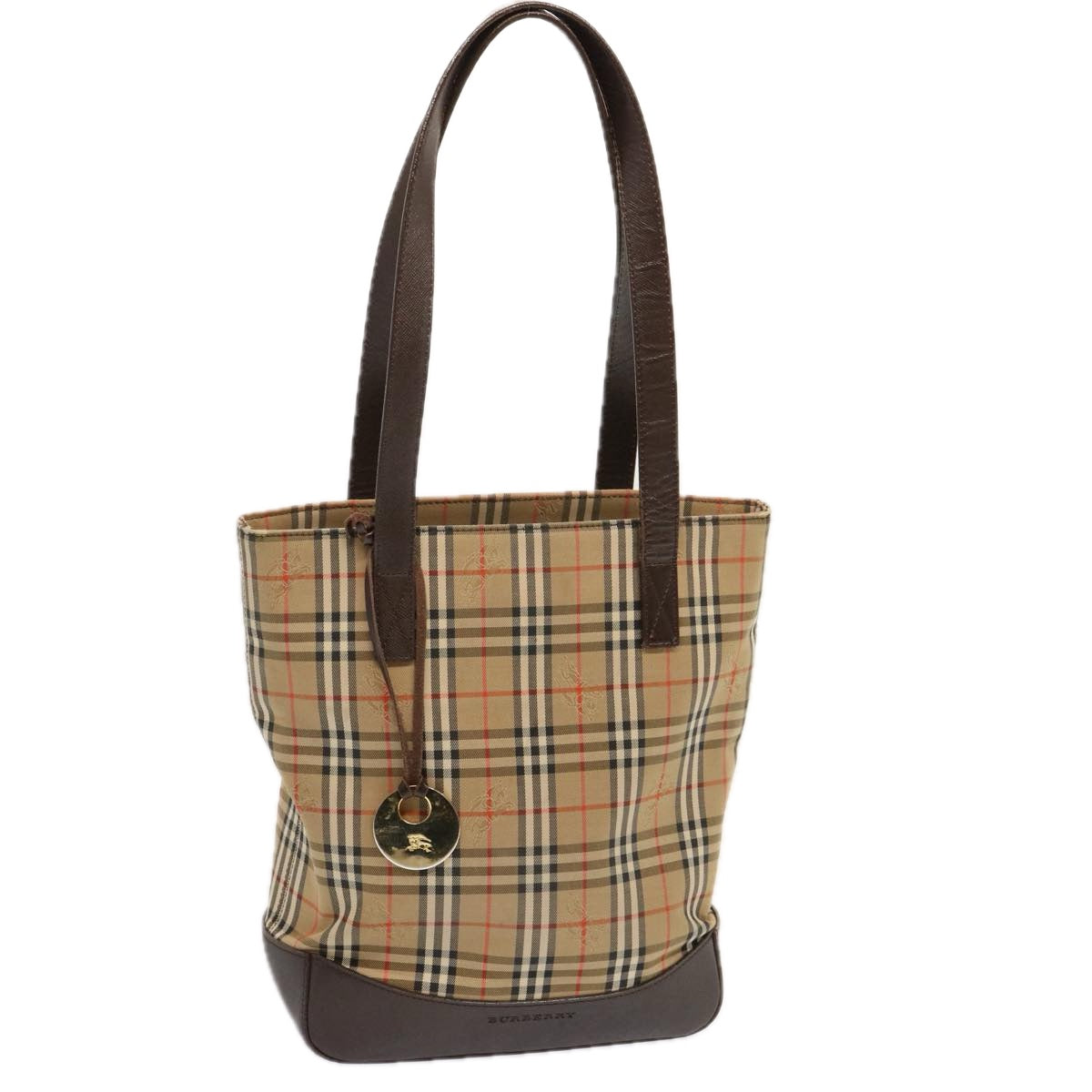 Burberry Luxury Nova Check Tote Bag Auth Ep4012 Canvas Black Beige