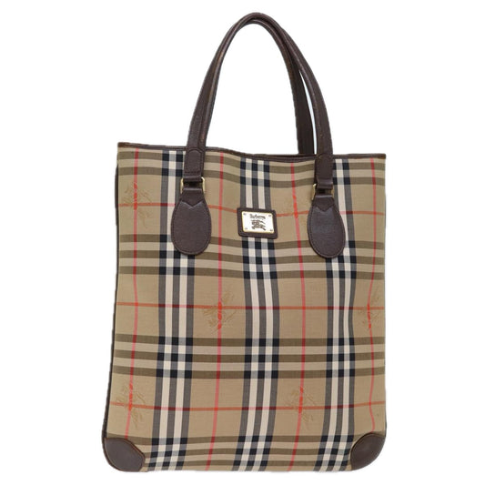 Burberry Luxury ss Nova Check Tote Bag Auth Ep4173 Canvas Beige