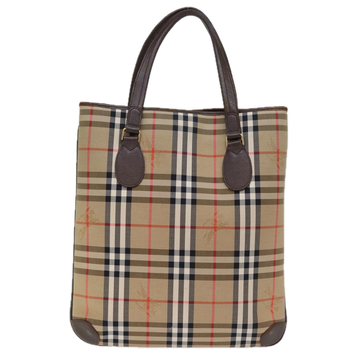Burberry Luxury ss Nova Check Tote Bag Auth Ep4173 Canvas Beige
