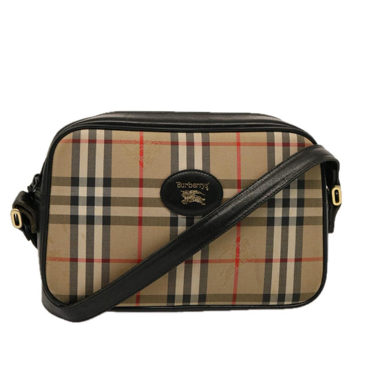 Burberry Luxury ss Nova Check Shoulder Bag Auth Ep4300 Canvas Black Beige