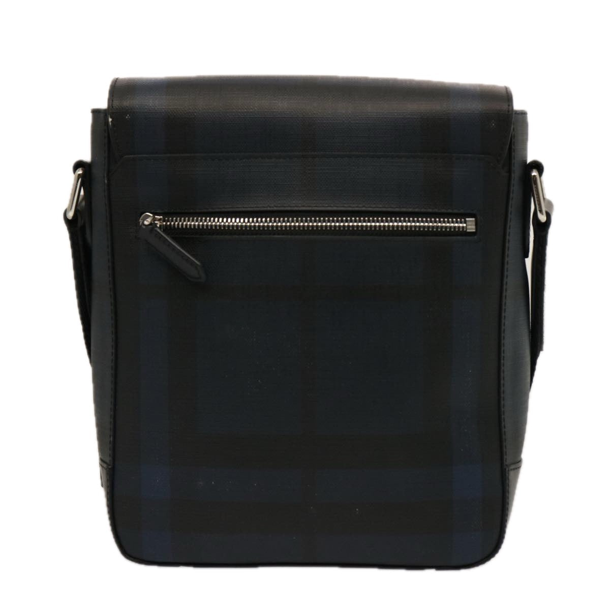 Burberry Luxury Nova Check Shoulder Bag Coated Auth Ep4321 Canvas Navy