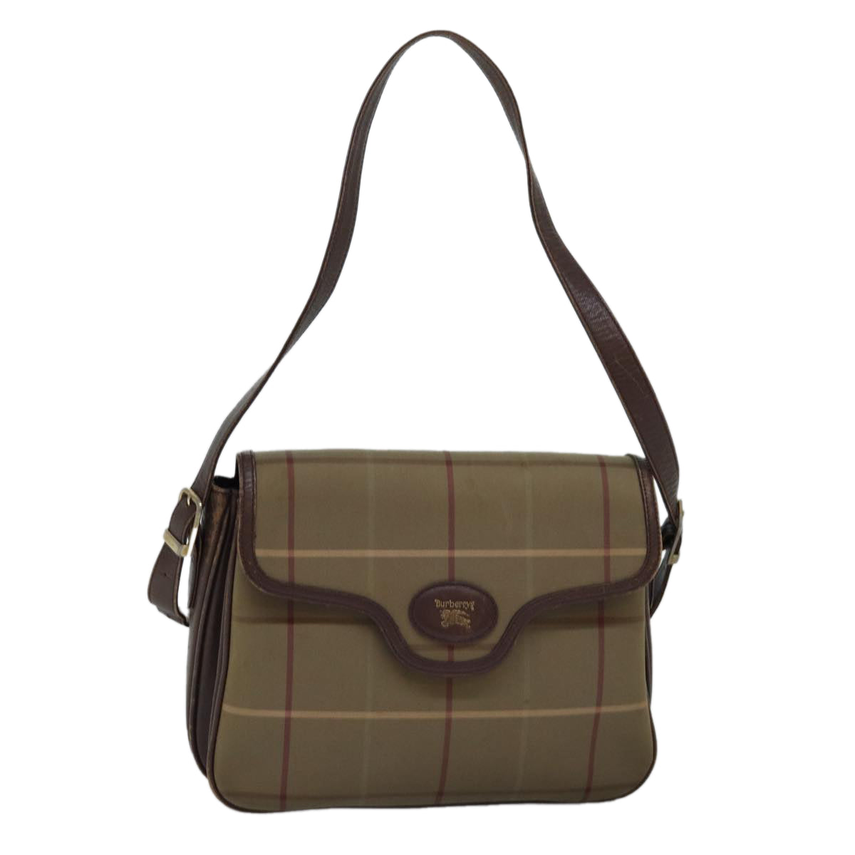 Burberry Luxury ss Nova Check Shoulder Bag Auth Ep4359 Canvas Brown Beige