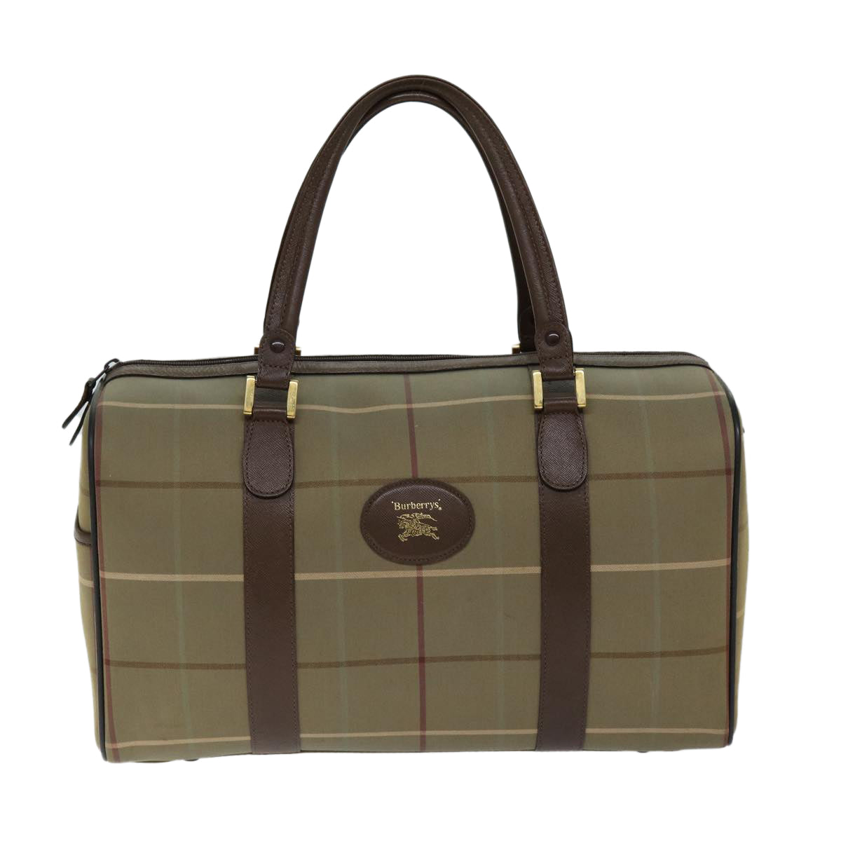 Burberry Luxury ss Nova Check Boston Bag Auth Ep4373 Canvas Beige Travel Bag