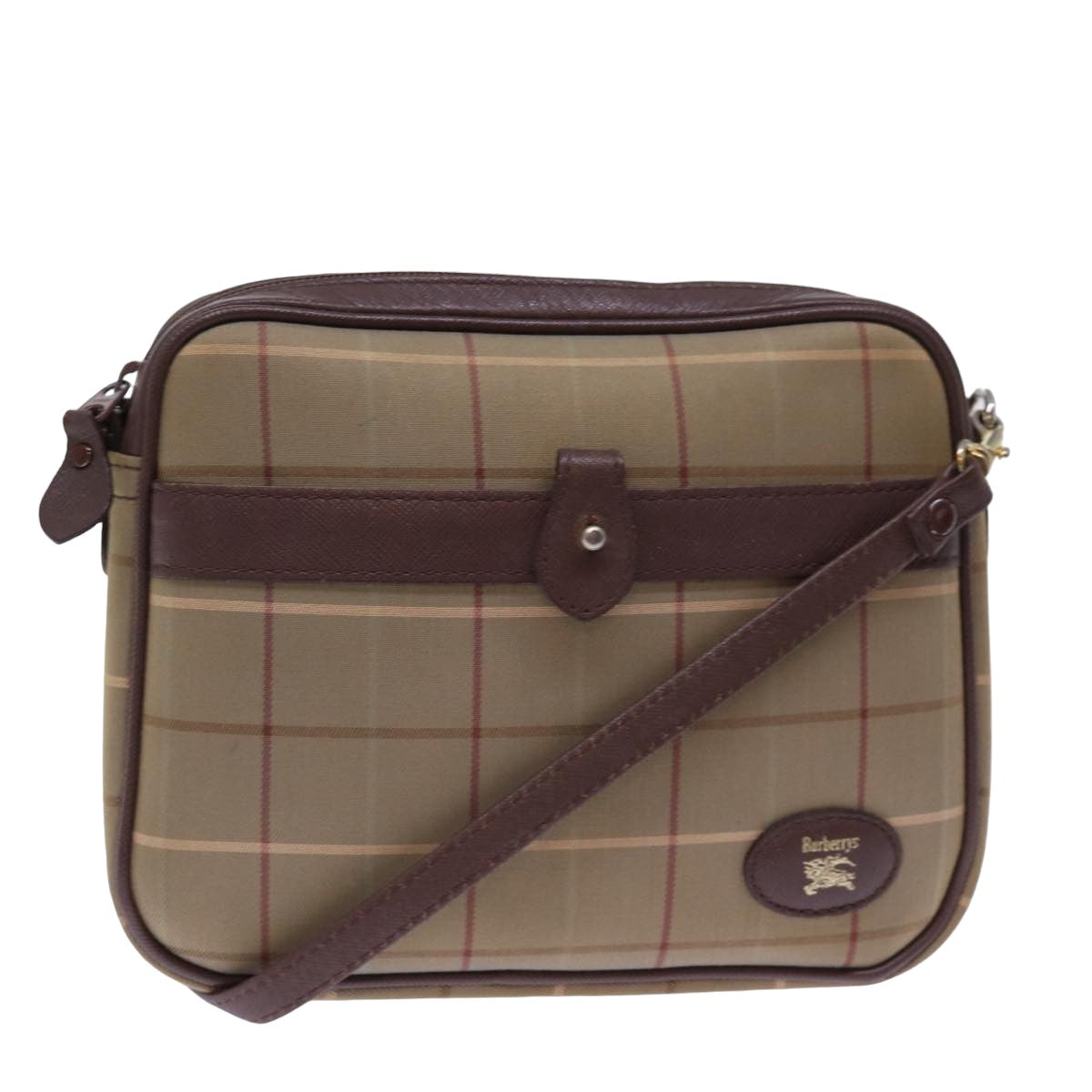 Burberry Luxury ss Nova Check Shoulder Bag Auth Ep4438 Canvas Brown