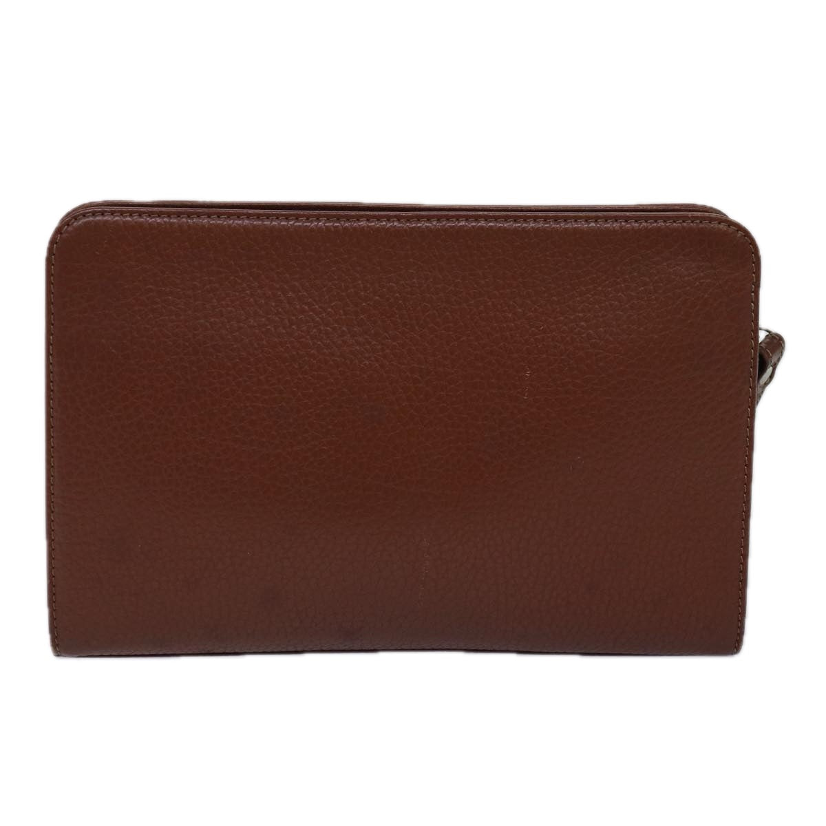 Burberry Luxury ss Clutch Bag Auth Ep4543 Leather Brown