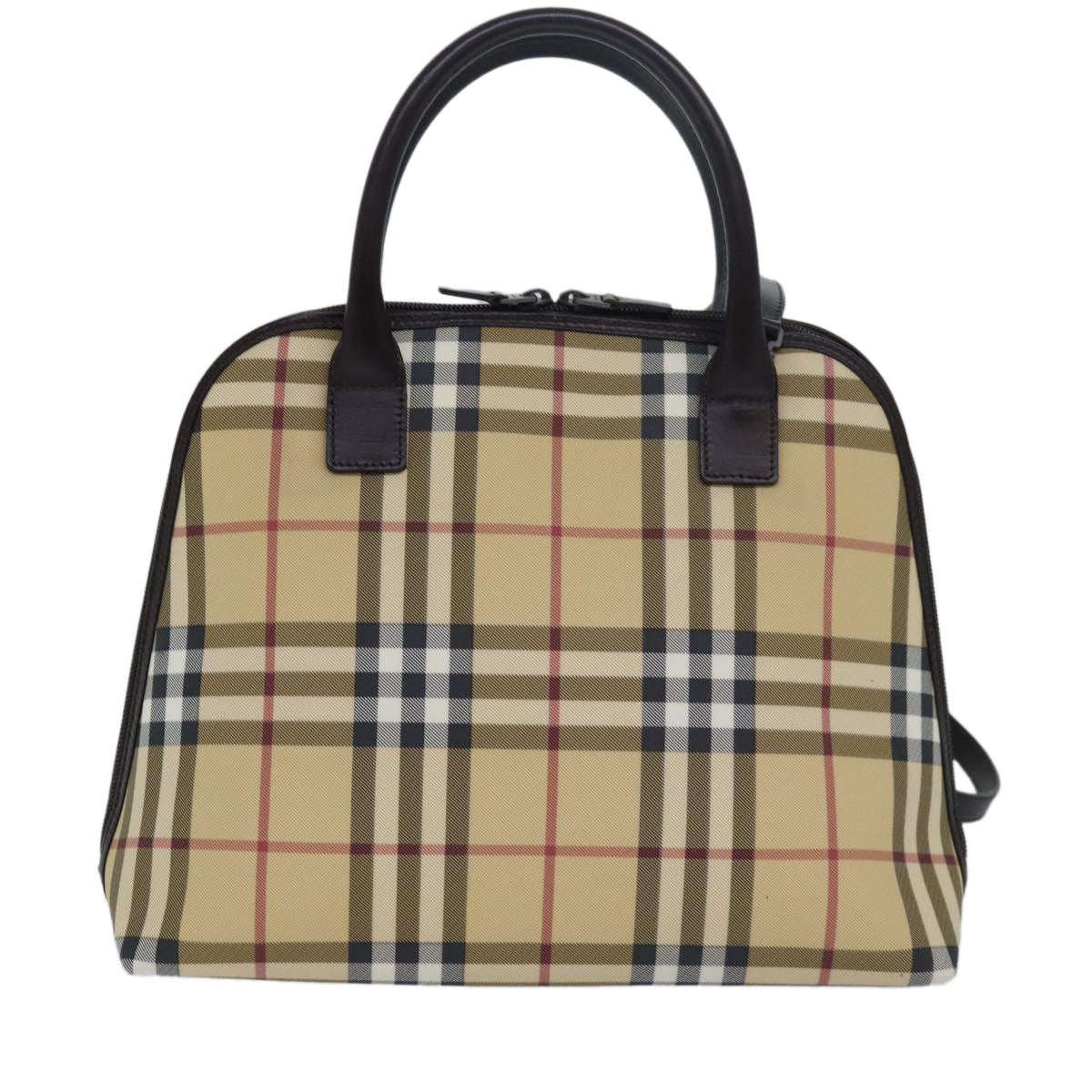 Burberry Luxury Nova Check Hand Bag Pvc 2Way Auth Beige Travel Bag