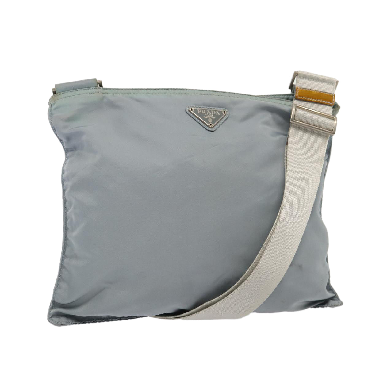 Prada Shoulder Bag Auth Nylon Blue Blue Auth Ep4704