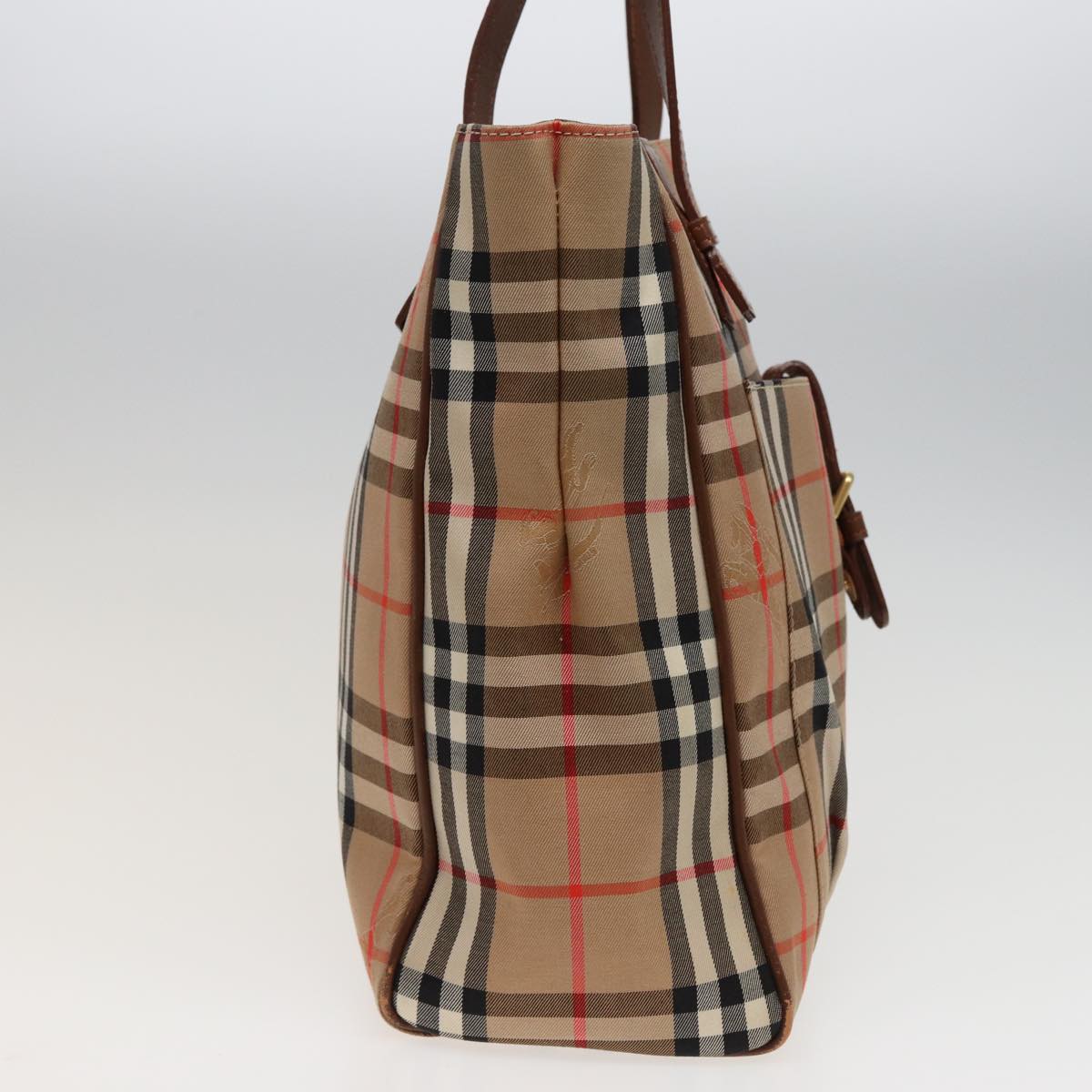 Burberry Luxury ss Nova Check Tote Bag Auth Ep4723 Canvas Beige