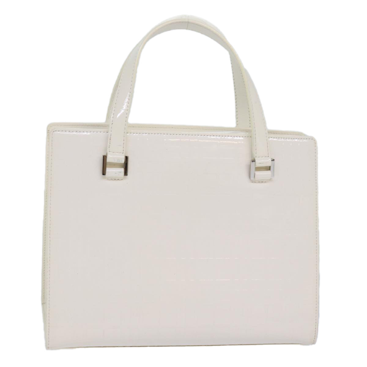 Burberry Luxury Nova Check Hand Bag Enamel Auth Ep4744 White Travel Bag