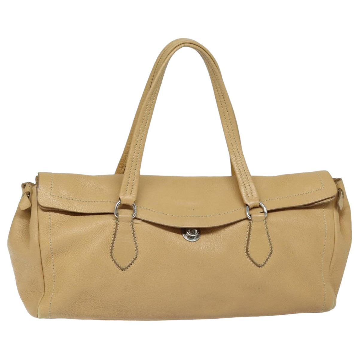Prada Tote Bag Auth Leather Beige