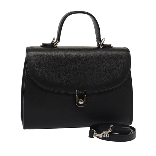 Burberry Luxury ss Hand Bag 2Way Auth Ep4940 Leather Black Travel Bag
