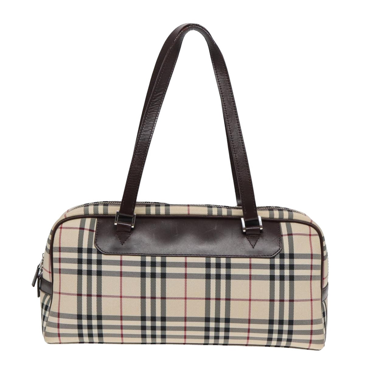 Burberry Luxury Nova Check Hand Bag Auth Ep4955 Nylon Beige Travel Bag