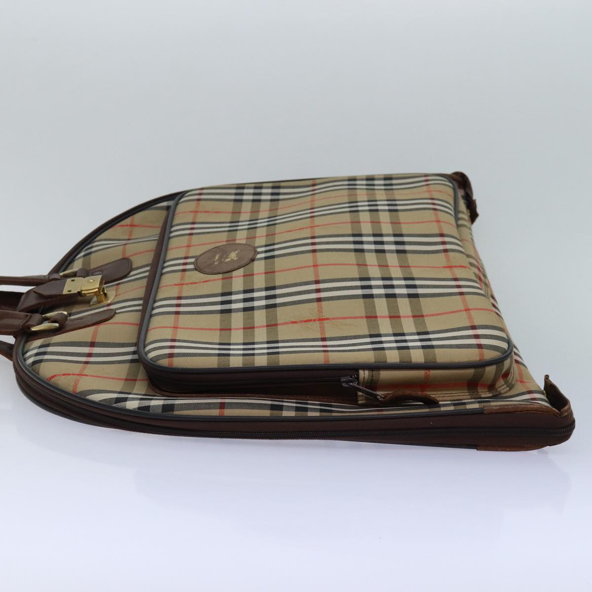 Burberry Luxury ss Nova Check Garment Cover Auth Ep5154 Canvas Brown Beige Travel Bag
