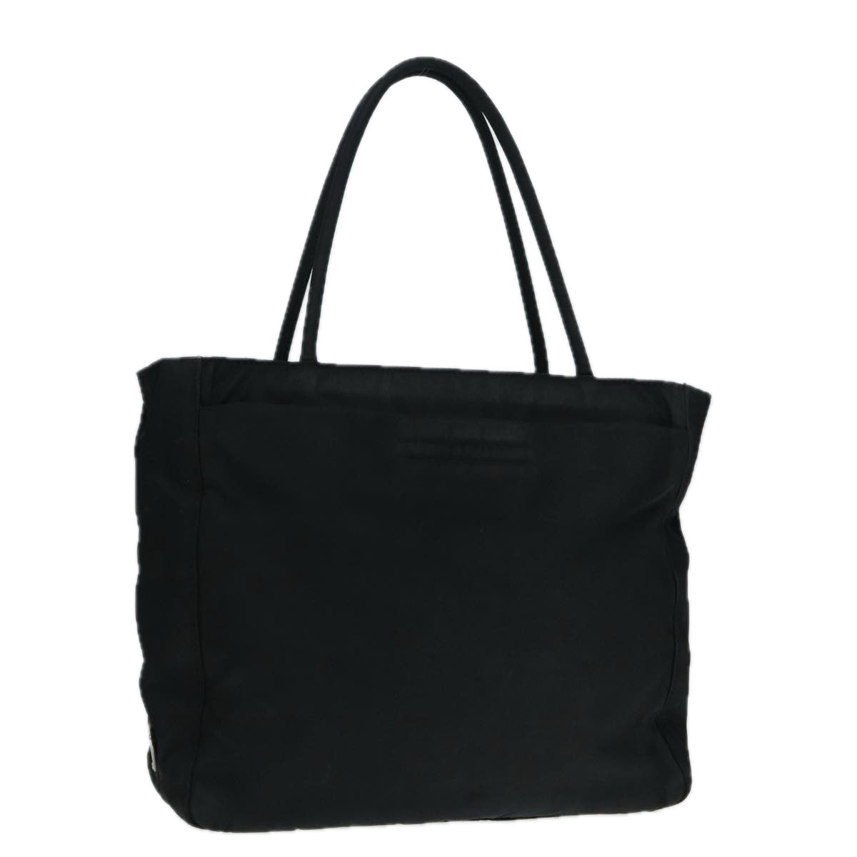 Prada Hand Bag Auth Nylon Black Silver Travel Bag Silver Auth Ep5402