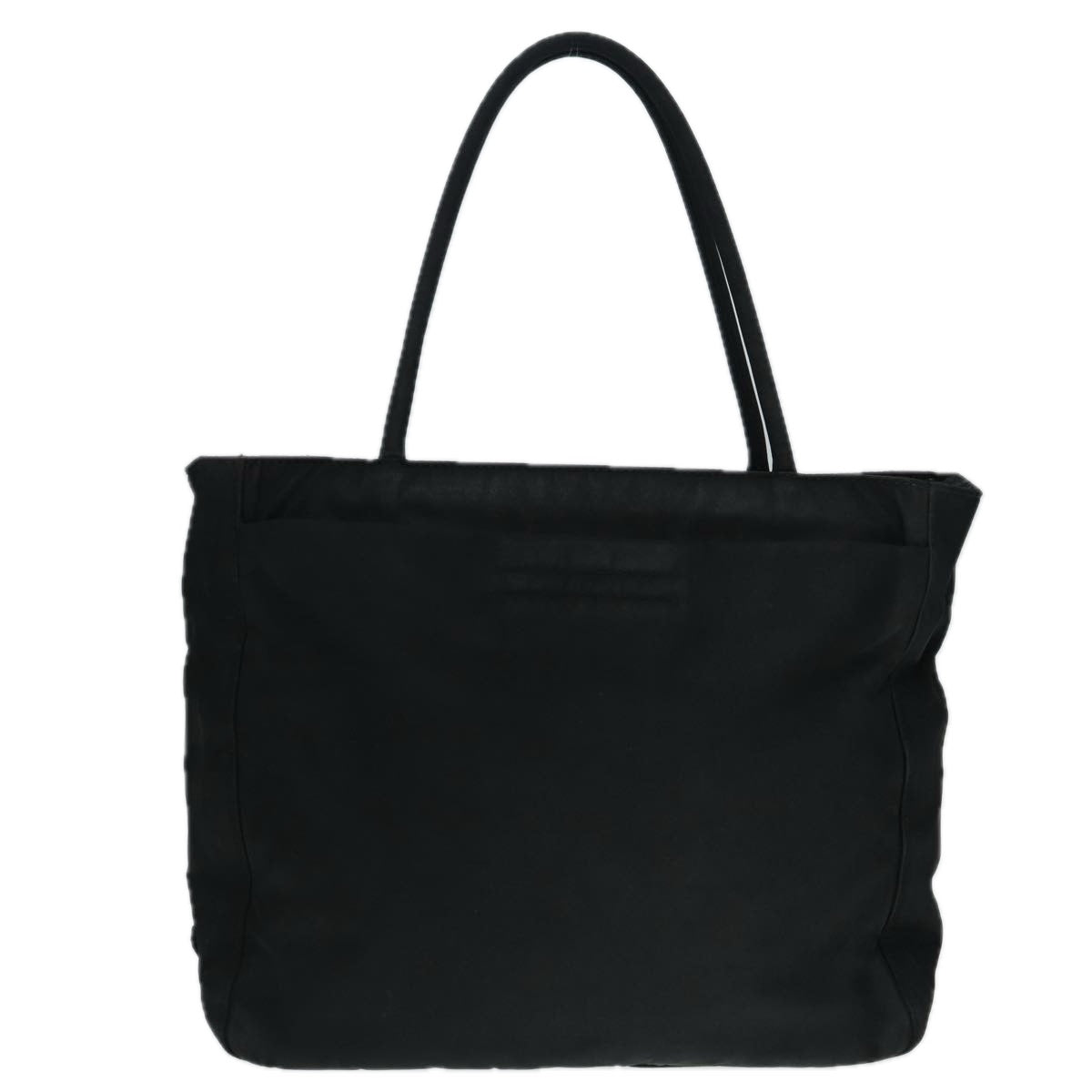 Prada Hand Bag Auth Nylon Black Silver Travel Bag Silver Auth Ep5402