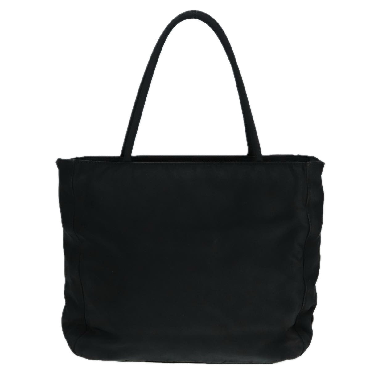 Prada Hand Bag Auth Nylon Black Silver Travel Bag Silver Auth Ep5402