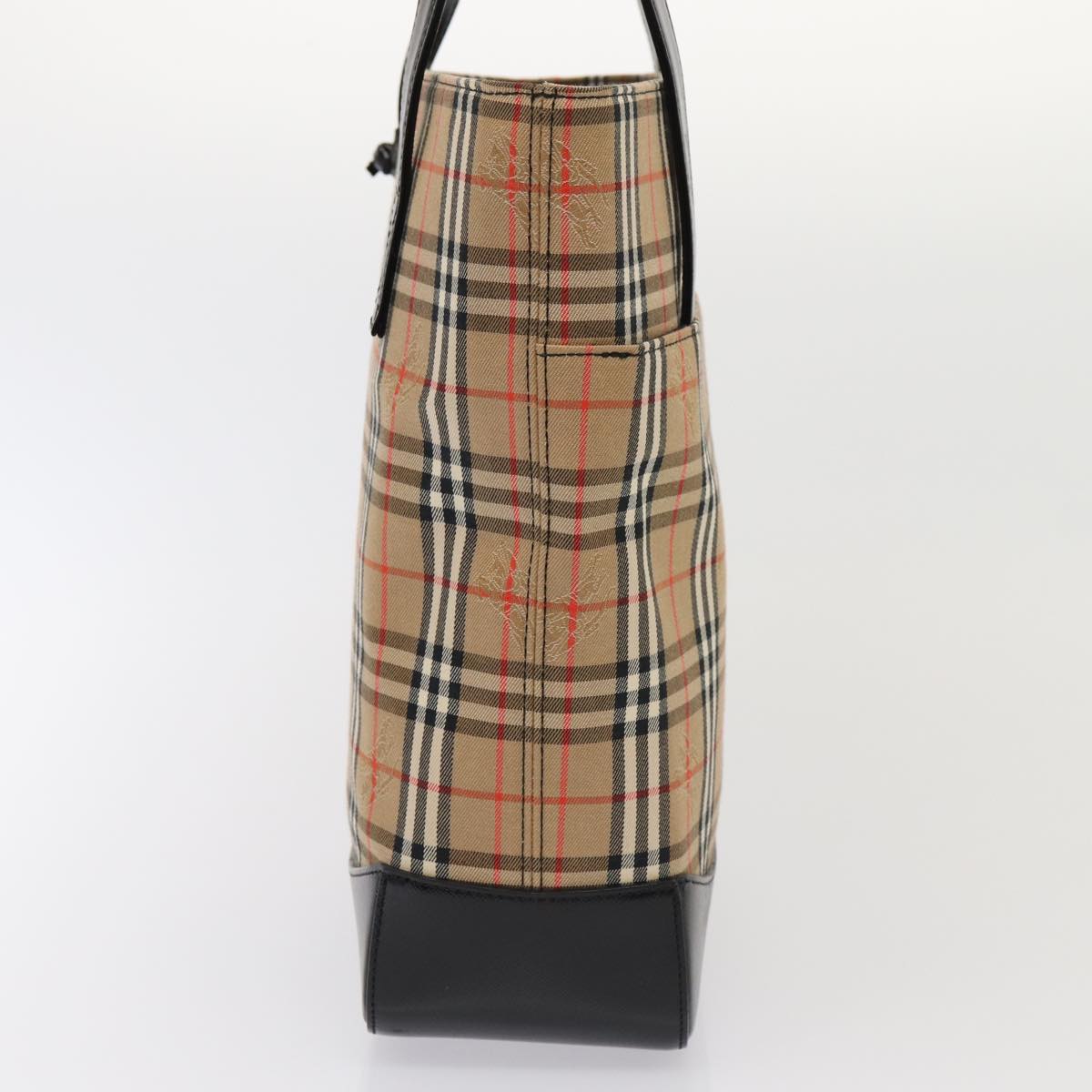 Burberry Luxury Nova Check Tote Bag Auth Ep5405 Canvas Beige Gold