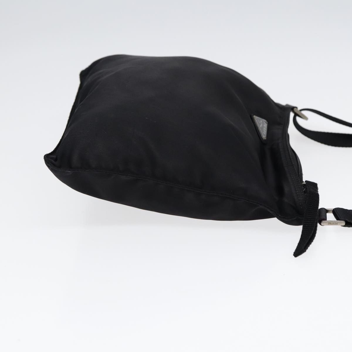 Prada Shoulder Bag Auth Nylon Black Silver Silver Auth Ep5415